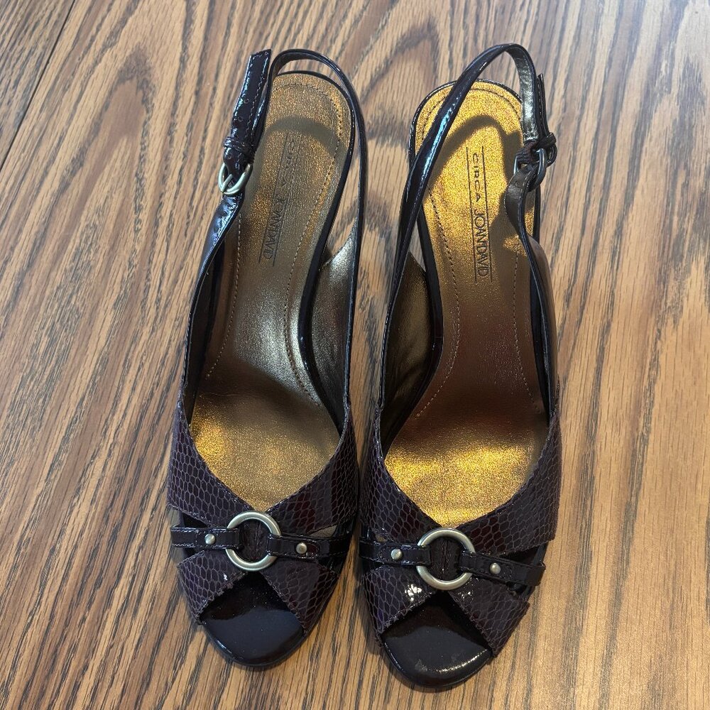 Share CIRCA Joan & David Women’s Slingback Dress Heels | Brown | Size 8.5